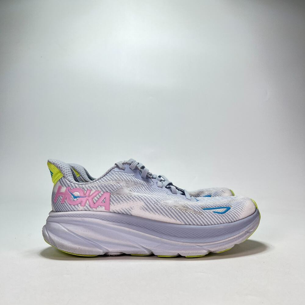 HOKA Clifton 9 Wide Gull Sea Ice Road Running Shoes 1132211-GLLS Women's Size 8D